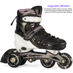 Black/Pink Inline & Roller Skates Shoes Adjustable Size With Complete Set - Image 5