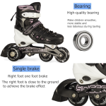 Black/Pink Inline & Roller Skates Shoes Adjustable Size With Complete Set - Image 4