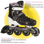 Black/Pink Inline & Roller Skates Shoes Adjustable Size With Complete Set - Image 3