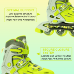 Soft Green Inline & Roller Skates Shoes Adjustable Size With Complete Set - Image 5