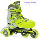 Soft Green Inline & Roller Skates Shoes Adjustable Size With Complete Set - Image 4