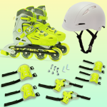 Soft Green Inline & Roller Skates Shoes Adjustable Size With Complete Set - Image 7