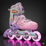 Soft Pink Inline & Roller Skates Shoes Adjustable Size With Complete Set - Image 2