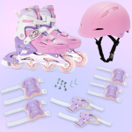 Soft Pink Inline & Roller Skates Shoes Adjustable Size With Complete Set - Image 7