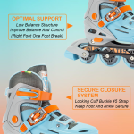Soft Blue Inline & Roller Skates Shoes Adjustable Size With Complete Set - Image 5