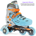 Soft Blue Inline & Roller Skates Shoes Adjustable Size With Complete Set - Image 4