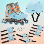 Soft Blue Inline & Roller Skates Shoes Adjustable Size With Complete Set - Image 7