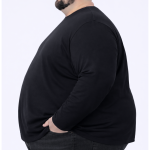 No.1 OVERS Men's Plus Size Cotton L/Sleeve R/Neck T-Shirts (XL-10XL) - Image 10