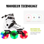 LED  3 Wheels White Professional Inline Skates With 110mm Size LED Wheels - Image 5