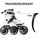 3 Wheels White Professional Inline Skates Shoes 110mm Wheels Size - Image 5
