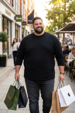 No.1 OVERS Men's Plus Size Cotton L/Sleeve R/Neck T-Shirts (XL-10XL) - Image 8