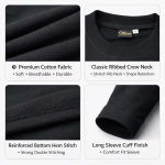 No.1 OVERS Men's Plus Size Cotton L/Sleeve R/Neck T-Shirts (XL-10XL) - Image 6