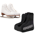 2nd BAUD White Ladies Figure Ice Skates Shoes with Skates Bag