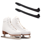 3rd BAUD White Ladies Figure Ice Skates Shoes with Blade Cover