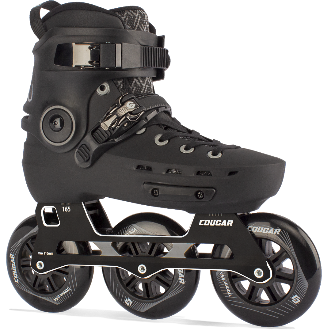 Cougar 3 Wheels Skates Blk 1 Cougar 3 Wheels Black Professional Inline Skates With 110mm Wheels Size - Image 1