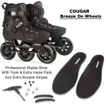 Cougar 3 Wheels Black Professional Inline Skates With 110mm Wheels Size - Image 6