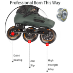 Cougar 3 Wheels Green Professional Inline Skates With 110mm Wheels Size - Image 5