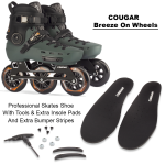 Cougar 3 Wheels Green Professional Inline Skates With 110mm Wheels Size - Image 4