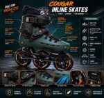 Cougar 3 Wheels Green Professional Inline Skates With 110mm Wheels Size (39-44) - Image 4