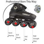 Cougar Black Professional Inline Skates For Adults Urban Style Skates Shoes - Image 3