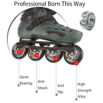 Cougar Green Professional Inline Skates For Adults Urban Style Skates Shoes - Image 3