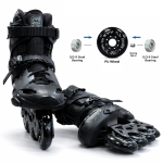Full Black Professional Inline Skates For Adults Urban Style Skates Shoes - Image 2