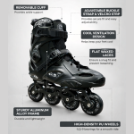Full Black Professional Inline Skates For Adults Urban Style Skates Shoes - Image 8