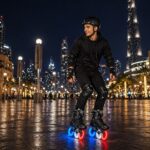 LED 3 Wheels Black Professional Inline Skates With 110mm Size LED Wheels. (36-47) - Image 3