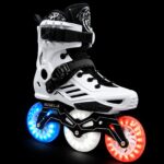 LED 3 Wheels White Professional Inline Skates With 110mm Size LED Wheels. (36-45) - Image 2