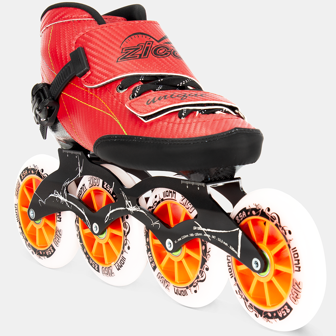 Red Skates 4 ZICO Professional Inline Speed Racing Skates Shoes With 110mm Wheels - Image 1