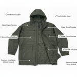 No.9.3 OVERS Men’s Plus Size Puffer Jacket | Winter Warm Hooded Quilted Coat. 1541 - Image 7
