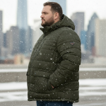 No.9.3 OVERS Men’s Plus Size Puffer Jacket | Winter Warm Hooded Quilted Coat. 1541 - Image 6