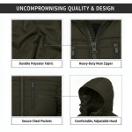 No.9.3 OVERS Men’s Plus Size Puffer Jacket | Winter Warm Hooded Quilted Coat. 1541 - Image 4