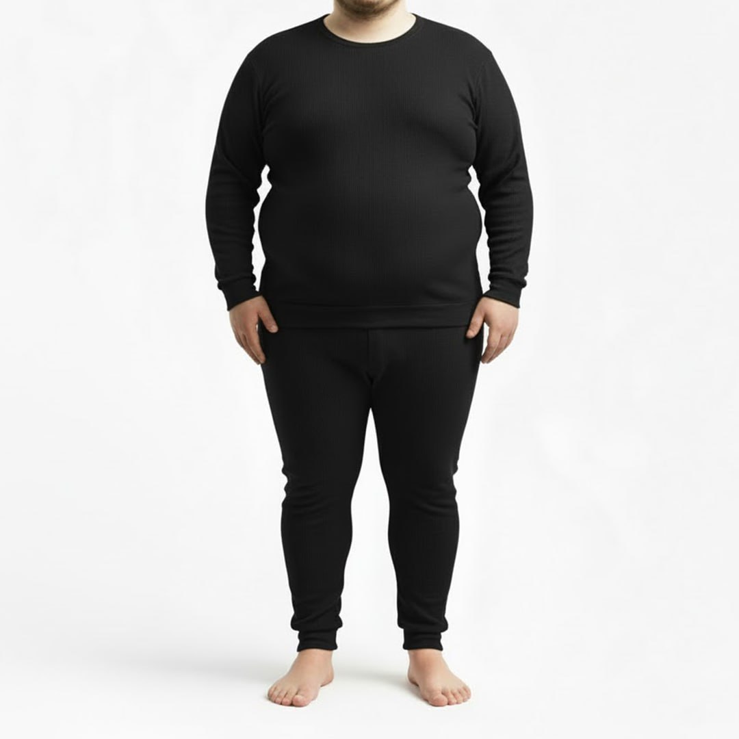 Dekons thrmal Set Blk 1 Overs Dekons Men’s Plus Size Underware Thermal Set (2XL-10XL) - Image 1