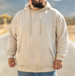 No.8 OVERS Men's Plus Size Plain Color Hoodies, Super Jumbo Size Activewear Hoody. - Image 8