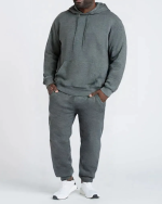OVERS Mens Plus Size Track Suit Set For Winter, Big & Tall Sweatpants trouser with hoodie - Image 2