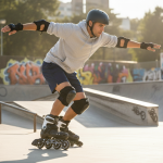 Black Inline & Roller Skates Shoes Adjustable Size With Complete - Image 6