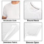 Men’s Top Crew Neck Short Sleeve Active Wear Athletic Fitness T-Shirt - Image 4