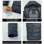 No.9.1 OVERS Men’s Plus Size Puffer Jacket | Winter Warm Hooded Quilted Coat. 1539 - Image 5