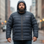 No.9.1 OVERS Men’s Plus Size Puffer Jacket | Winter Warm Hooded Quilted Coat. 1539 - Image 3