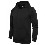 OVERS Mens Plain Black Pullover Hoody, Hooded Top Hoodie