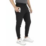 Men's Black Joggers, Elastic Waistband, Cuffed Ankles With Bottom Elastic