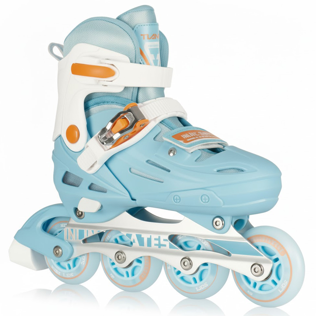 Swan S-BLUE-WHT 1 Soft Blue/White Inline & Roller Skates Shoes Adjustable Size With Complete Set - Image 1
