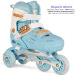 Soft Blue/White Inline & Roller Skates Shoes Adjustable Size With Complete Set - Image 6
