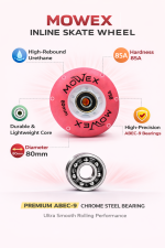 MOWEX 4pcs Multicolored LED Flash Inline Skates Wheels with ABEC-9 Bearings. - Image 8