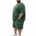 OVERS Plus Size Men's H/S T-Shirts With Cargo Shorts Set - Image 2