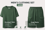 OVERS Plus Size Men's H/S T-Shirts With Cargo Shorts Set - Image 5