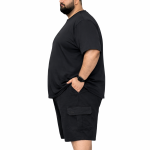OVERS Plus Size Men's H/S T-Shirts With Cargo Shorts Set - Image 2