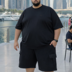 OVERS Plus Size Men's H/S T-Shirts With Cargo Shorts Set - Image 9