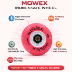 MOWEX 8pcs LED Flash Inline Skates Wheels with ABEC-9 Bearings. - Image 6